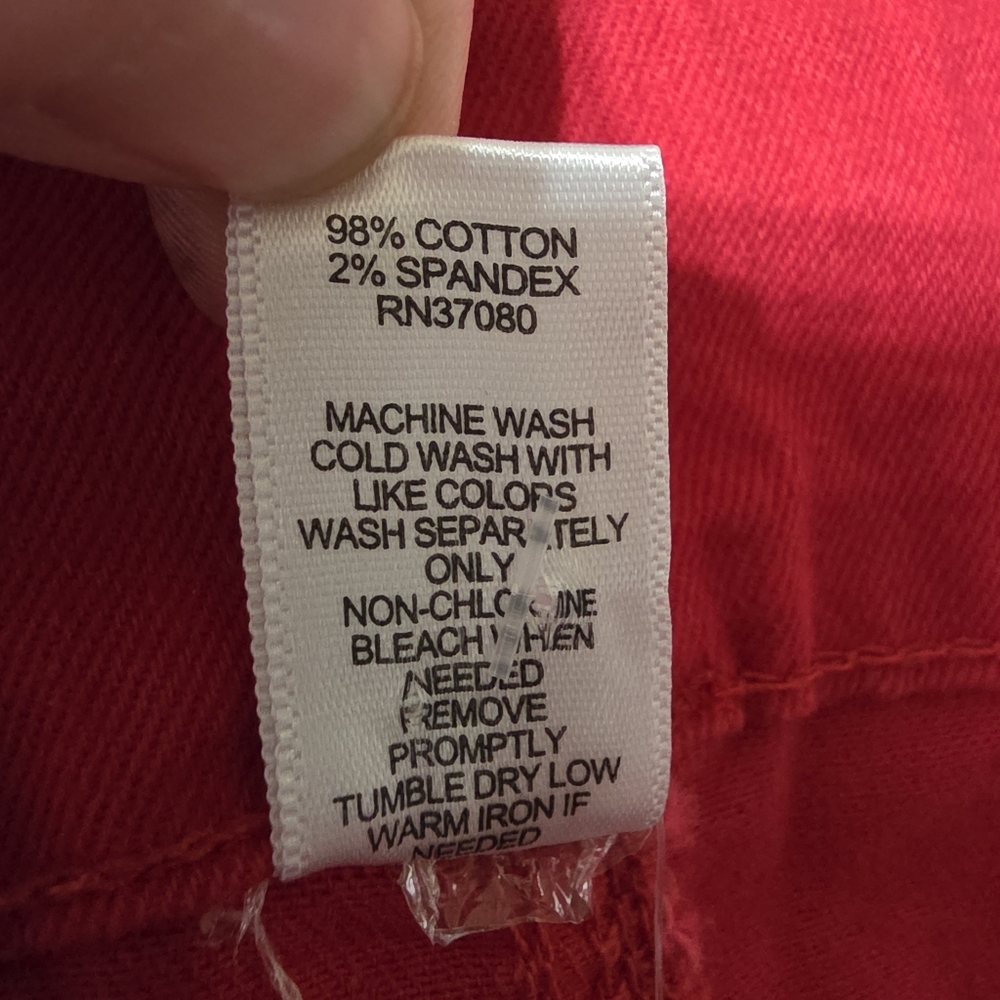 New- it's Fashion Women's 22W Pants Crop Red Figure Flattering Stretch Plus Size - Picture 8 of 9